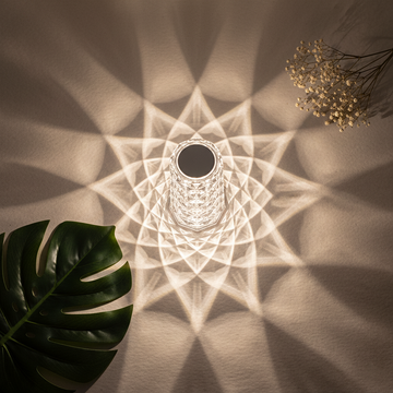 Nordic Crystal Lamp USB Table Lamps Bedroom Touch Dimming Atmosphere Diamond Night Light Rose Projector Lamp Decor