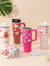 40 Oz Tumbler With Handle Straw Insulated, Stainless Steel Spill Proof Vacuum Coffee Cup Tumbler With Lid Tapered Mug Gifts For Valentine Lover Suitable For Car Gym Office Travel