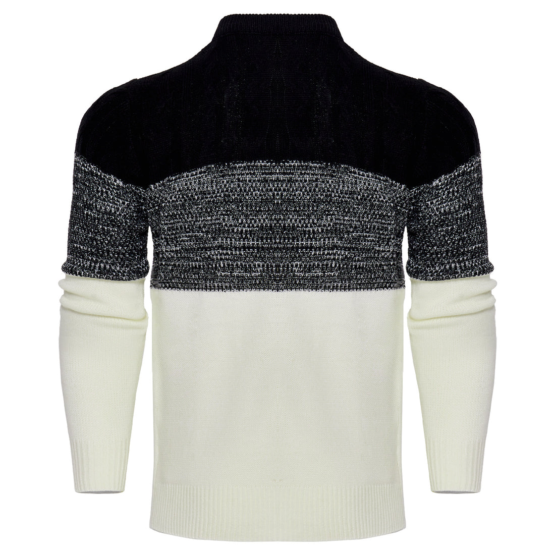 Casual ColMen'sor Block Long Sleeve Cable Knit Pullover Sweater