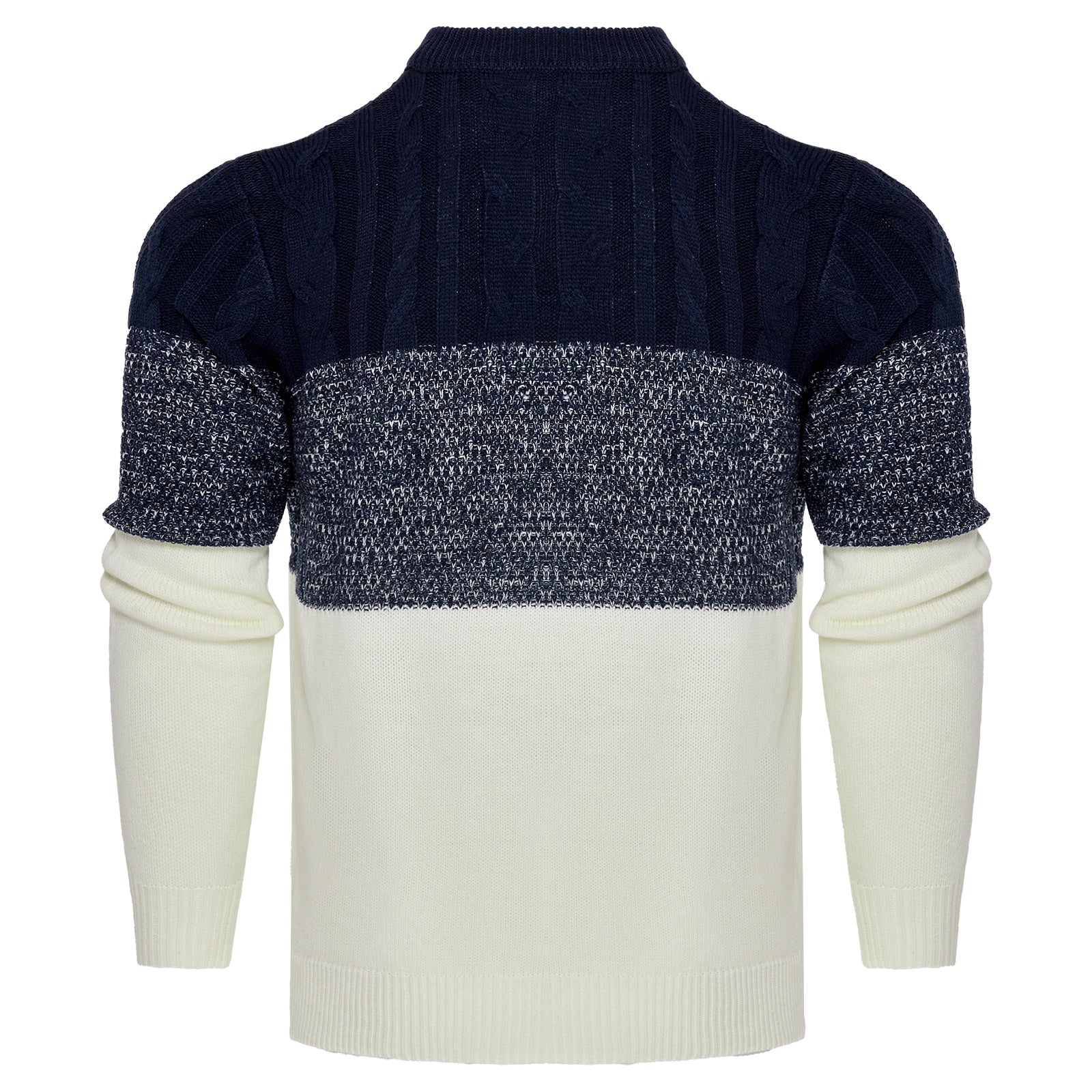 Casual ColMen'sor Block Long Sleeve Cable Knit Pullover Sweater